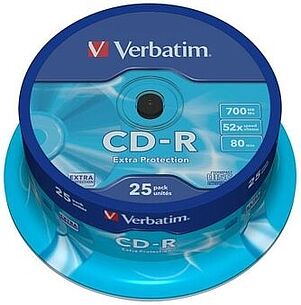 Картинка Диск CD-R Verbatim 700Mb 52x Cake Box (25шт) (43432)