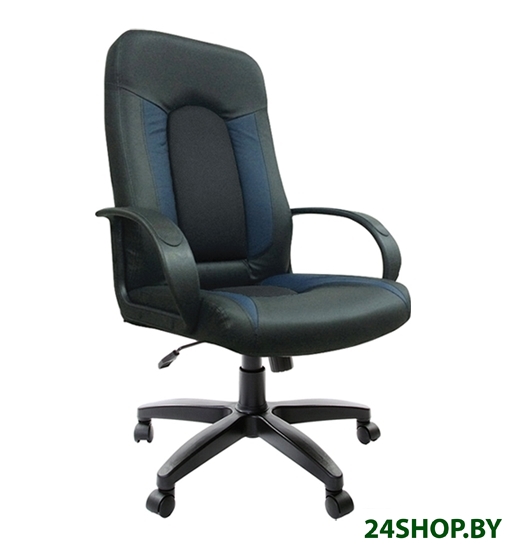 Кресло Brabix Strike EX-525 (кожзам/ткань TW, черный/синий/серый) Кресло Brabix Strike EX-525 (кожзам/ткань TW, черный/синий/серый)