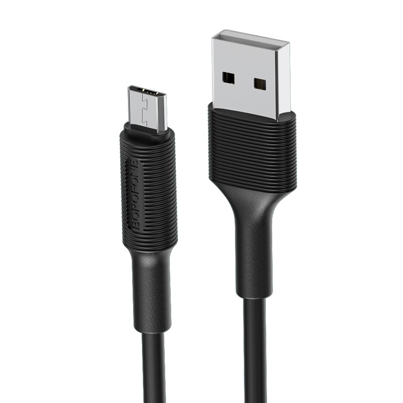 Кабель Borofone BX1 microUSB 1 м (черный) Кабель Borofone BX1 microUSB 1 м (черный)
