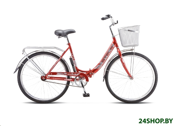 Велосипед STELS Pilot-810 26 Z010 2021 (красный, с корзинкой) Велосипед STELS Pilot-810 26 Z010 2021 (красный, с корзинкой)