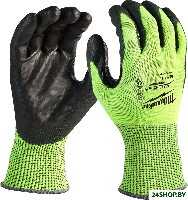 Перчатки хозяйственные Milwaukee Hi-Vis Cut level 4/D 9/L 4932479928 Перчатки хозяйственные Milwaukee Hi-Vis Cut level 4/D 9/L 4932479928