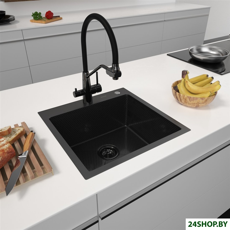 Кухонная мойка ARFEKA Eco AR 500*500 Black PVD Nano Decor Кухонная мойка ARFEKA Eco AR 500*500 Black PVD Nano Decor