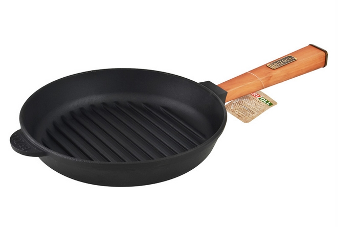 Сковорода-гриль Brizoll Оптима чугунная 240x40 (O2440-РГ) Сковорода-гриль Brizoll Оптима чугунная 240x40 (O2440-РГ)
