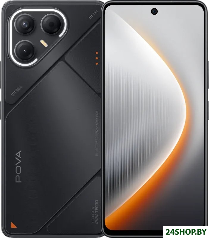 Телефон Tecno Pova 7 5G 8GB/256GB (графитовый черный) Телефон Tecno Pova 7 5G 8GB/256GB (графитовый черный)