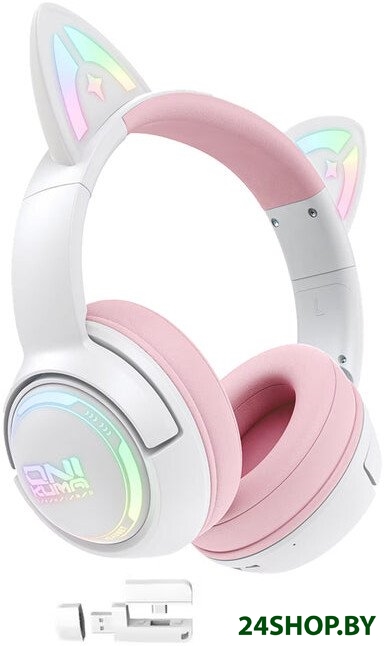 Наушники Onikuma GT838 Cat Ear (белый/розовый) Наушники Onikuma GT838 Cat Ear (белый/розовый)