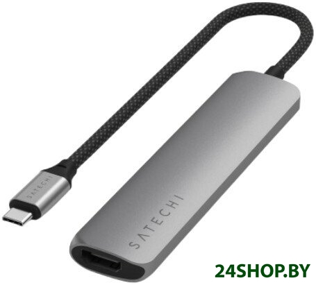Док-станция Satechi 6-in-1 USB-C Slim Multiport Adapter ST-P6SM (серый) Док-станция Satechi 6-in-1 USB-C Slim Multiport Adapter ST-P6SM (серый)