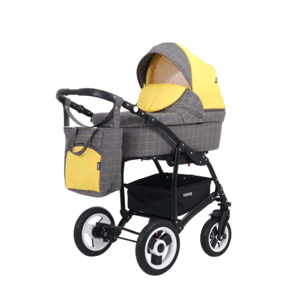 Детская универсальная коляска Rant Nova 3 в 1 (05, серый/желтый) Детская универсальная коляска Rant Nova 3 в 1 (05, серый/желтый)