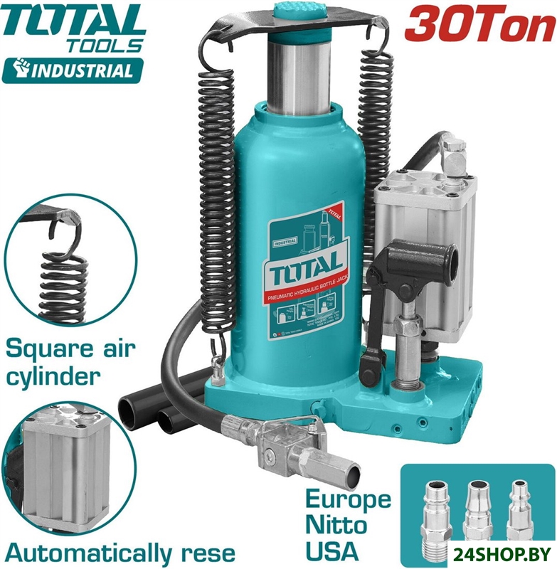Бутылочный домкрат Total THT109306 30т Бутылочный домкрат Total THT109306 30т