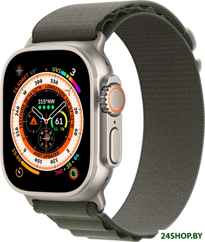 Профессиональные умные часы Apple Watch Ultra LTE 49 мм (титановый корпус, титановый/темно-зеленый, Профессиональные умные часы Apple Watch Ultra LTE 49 мм (титановый корпус, титановый/темно-зеленый,