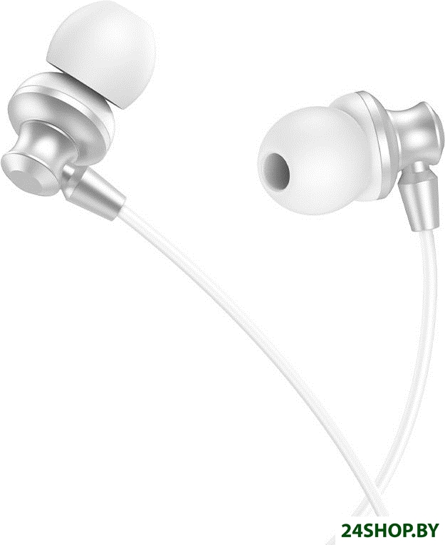 Наушники Hoco M98 (серебристый/белый) Наушники Hoco M98 (серебристый/белый)