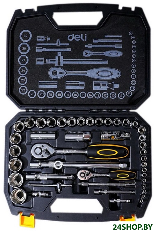 Универсальный набор инструментов Deli DL1044 (44 предмета) Универсальный набор инструментов Deli DL1044 (44 предмета)