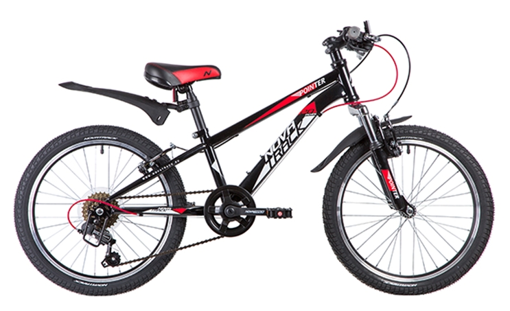 Детский велосипед NOVATRACK Pointer 20 (черный/красный, 2019) (20SH6V.POINTER.BK9)