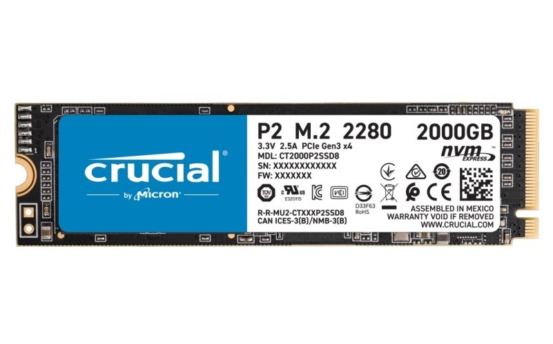 Накопитель SSD Crucial 2000Gb CT2000P2SSD8 P2 M.2 2280 Накопитель SSD Crucial 2000Gb CT2000P2SSD8 P2 M.2 2280
