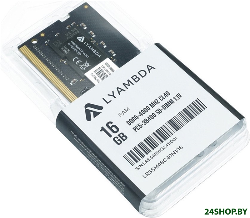 Оперативная память Lyambda 16ГБ DDR5 SODIMM 4800 МГц LRS5M48C40N1/16 Оперативная память Lyambda 16ГБ DDR5 SODIMM 4800 МГц LRS5M48C40N1/16