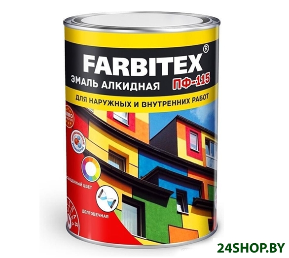 Эмаль Farbitex ПФ-115 0.8 кг (синий) Эмаль Farbitex ПФ-115 0.8 кг (синий)