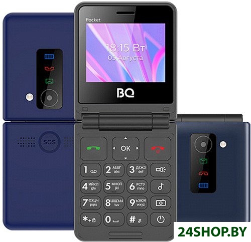 Телефон BQ BQ-2456 Pocket (синий) Телефон BQ BQ-2456 Pocket (синий)