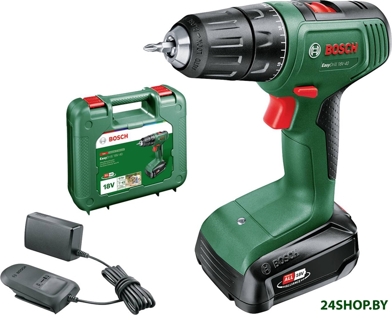 Дрель-шуруповерт Bosch EasyDrill 18V-40 06039D8004 (с 1-им АКБ, кейс) Дрель-шуруповерт Bosch EasyDrill 18V-40 06039D8004 (с 1-им АКБ, кейс)