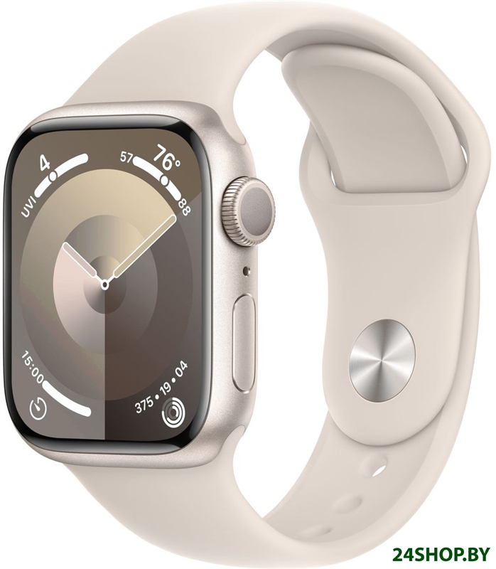 Умные часы Apple Watch Series 9 41 мм (алюминиевый корпус, звездный свет/звездный свет, спортивный с Умные часы Apple Watch Series 9 41 мм (алюминиевый корпус, звездный свет/звездный свет, спортивный с