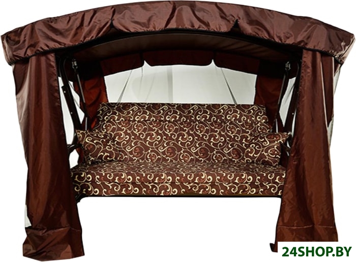 Садовые качели МебельСад Мадагаскар (завитушки, коричневый) Садовые качели МебельСад Мадагаскар (завитушки, коричневый)