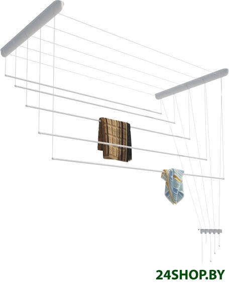Сушилка для белья Лиана потолочная, пластик белый, 2.1 м Сушилка для белья Лиана потолочная, пластик белый, 2.1 м