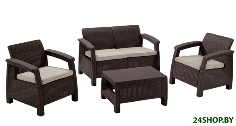 Комплект садовой мебели Keter Corfu Set 258952 (коричневый) Комплект садовой мебели Keter Corfu Set 258952 (коричневый)