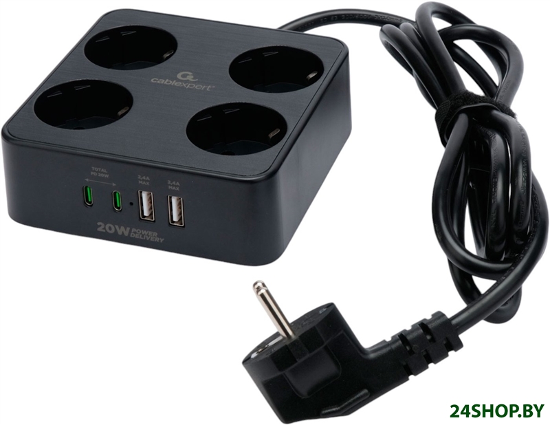 Сетевой фильтр Cablexpert PLT-4-C2U2-B-2 Сетевой фильтр Cablexpert PLT-4-C2U2-B-2
