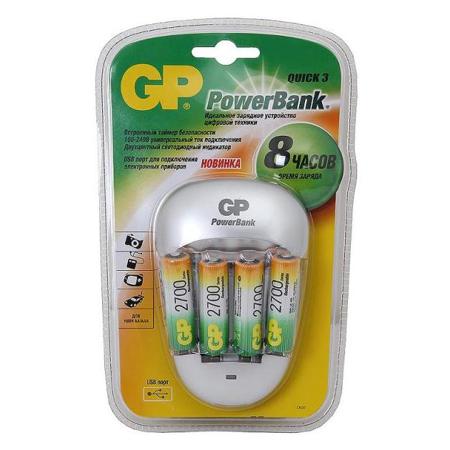 Аккумулятор и зарядное устройство GP PowerBank PB27GS270 AA NiMH (4шт) Аккумулятор и зарядное устройство GP PowerBank PB27GS270 AA NiMH (4шт)