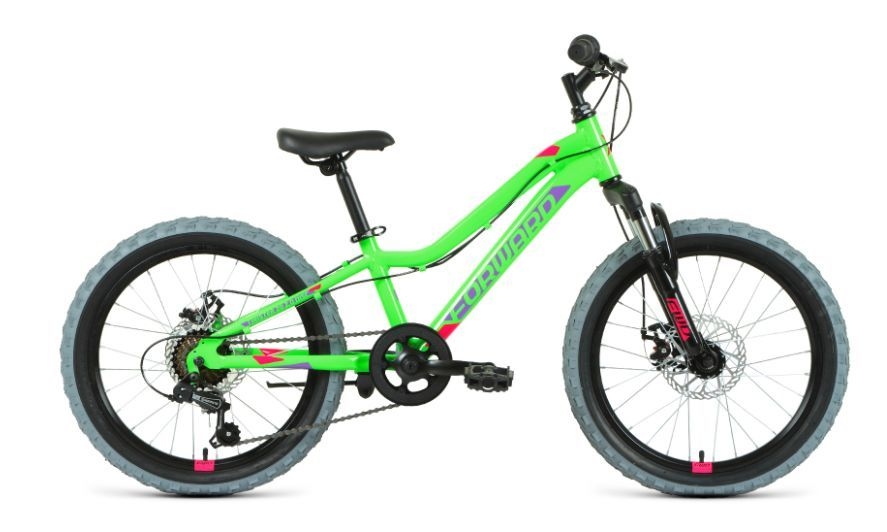 Детский велосипед Forward Twister 20 2.0 D 2022 (ярко-зеленый/фиолетовый) (RBK22FW20044)