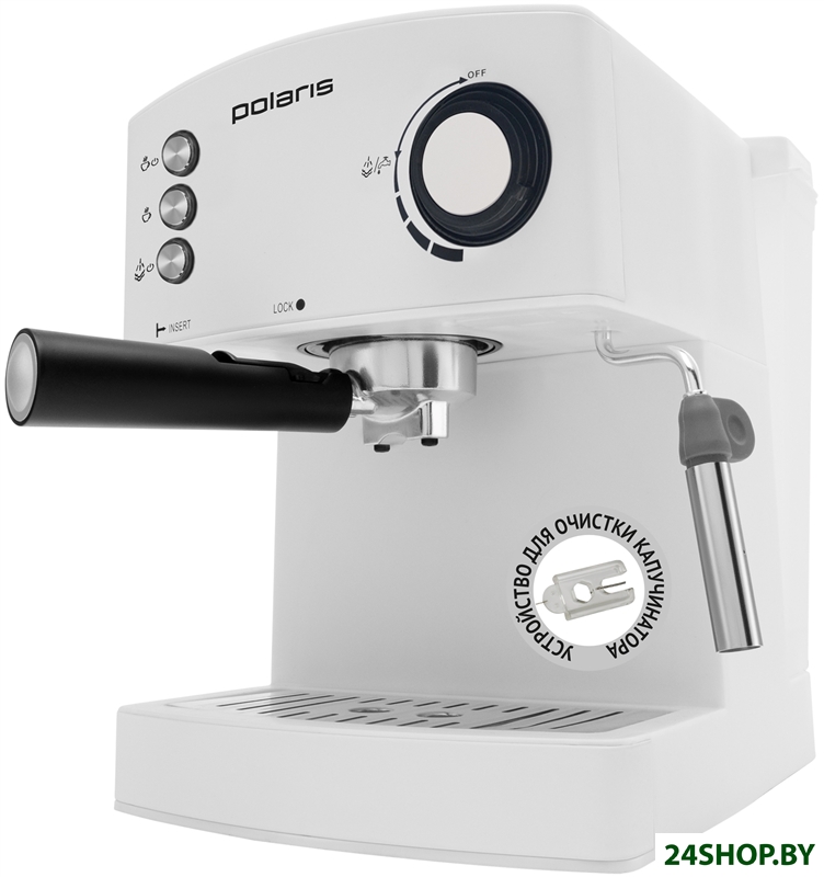 Рожковая помповая кофеварка Polaris PCM 1527E Adore Crema (белый) Рожковая помповая кофеварка Polaris PCM 1527E Adore Crema (белый)