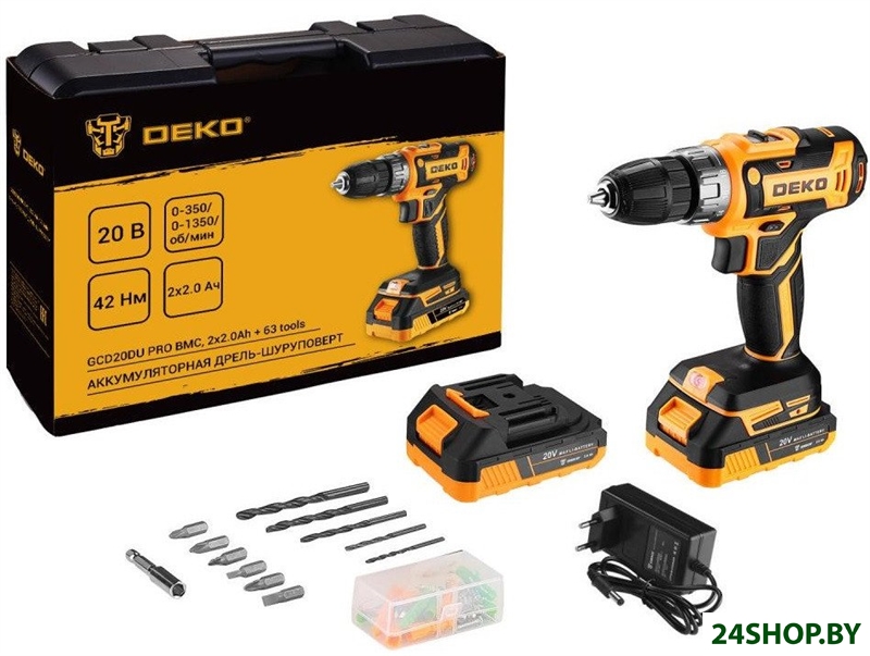 Дрель-шуруповерт Deko GCD20DU PRO Set 083-1040 (с 2-мя АКБ, кейс) Дрель-шуруповерт Deko GCD20DU PRO Set 083-1040 (с 2-мя АКБ, кейс)
