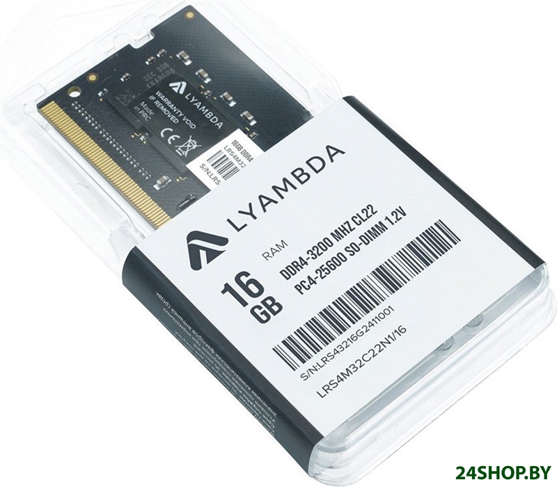 Оперативная память Lyambda 16ГБ DDR4 SODIMM 3200 МГц LRS4M32C22N1/16 Оперативная память Lyambda 16ГБ DDR4 SODIMM 3200 МГц LRS4M32C22N1/16