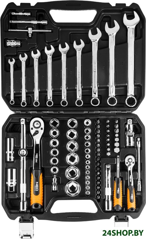 Универсальный набор инструментов NEO 08-672 (82 предмета) Универсальный набор инструментов NEO 08-672 (82 предмета)