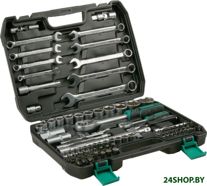 Набор трещотка с головками и битами Сервис Ключ 71082 (82 предмета) Набор трещотка с головками и битами Сервис Ключ 71082 (82 предмета)