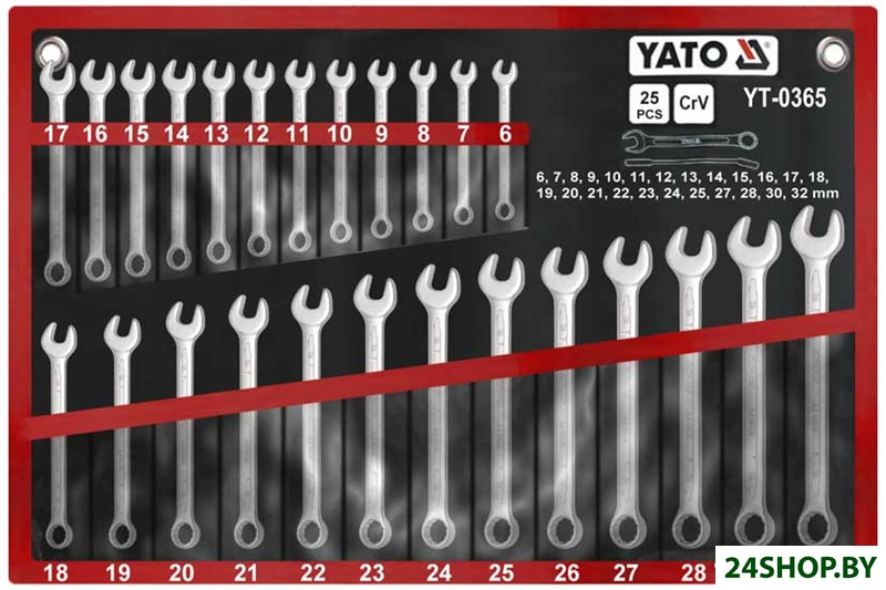 Набор ключей Yato YT-0365 25 предметов Набор ключей Yato YT-0365 25 предметов