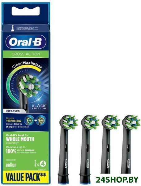 Сменная насадка Oral-B Cross Action Black EB 50-4 (4 шт) Сменная насадка Oral-B Cross Action Black EB 50-4 (4 шт)