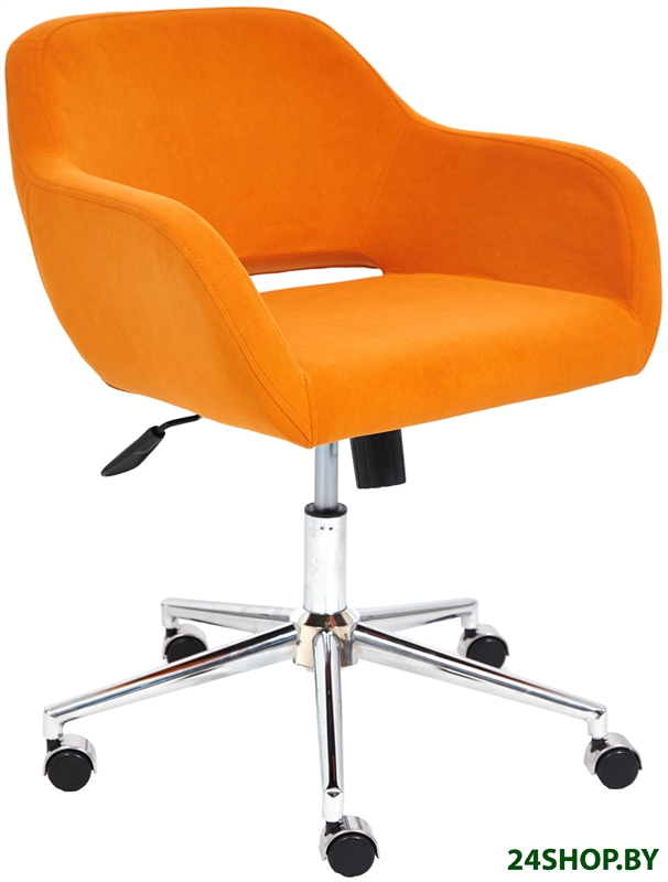 Кресло TetChair Modena (флок, хром/оранжевый) Кресло TetChair Modena (флок, хром/оранжевый)