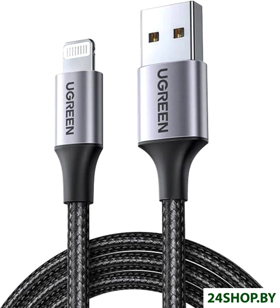 Кабель Ugreen US199 60157 USB Type-A - Lightning (1.5 м, черный) Кабель Ugreen US199 60157 USB Type-A - Lightning (1.5 м, черный)