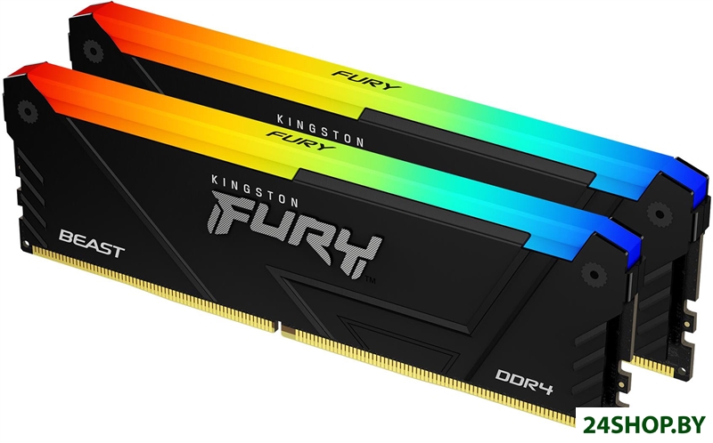 Оперативная память Kingston FURY Beast RGB 2x16ГБ DDR4 3200 МГц KF432C16BB2AK2/32 Оперативная память Kingston FURY Beast RGB 2x16ГБ DDR4 3200 МГц KF432C16BB2AK2/32
