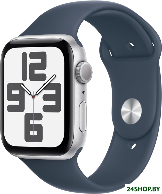 Умные часы Apple Watch SE 2 44 мм (алюминиевый корпус, серебристый/грозовой синий, спортивный силико Умные часы Apple Watch SE 2 44 мм (алюминиевый корпус, серебристый/грозовой синий, спортивный силико