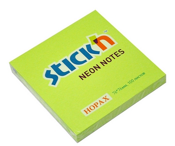 

Блок самоклеящийся бумажный Stickn Hopax 21167 (зеленый)