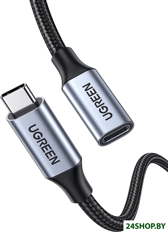 Кабель Ugreen US372 30205 USB Type-C - USB Type-C (1 м, черный/серый) Кабель Ugreen US372 30205 USB Type-C - USB Type-C (1 м, черный/серый)