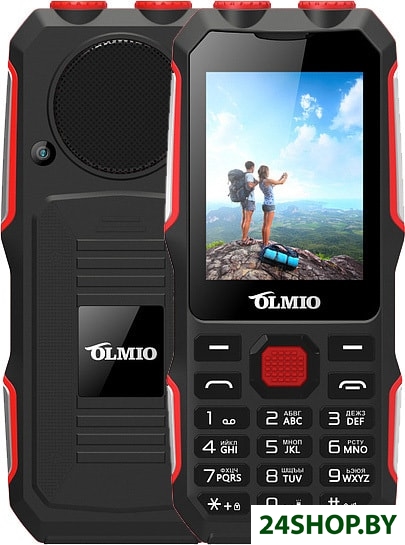 Кнопочный телефон Olmio X02 (черный/красный) Кнопочный телефон Olmio X02 (черный/красный)