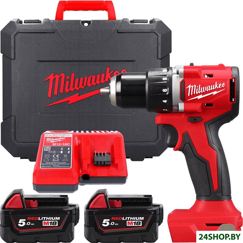 Дрель-шуруповерт Milwaukee M18 M18BLDDRC-502C 4933492835 (с 2-мя АКБ 5 Ач, кейс) Дрель-шуруповерт Milwaukee M18 M18BLDDRC-502C 4933492835 (с 2-мя АКБ 5 Ач, кейс)