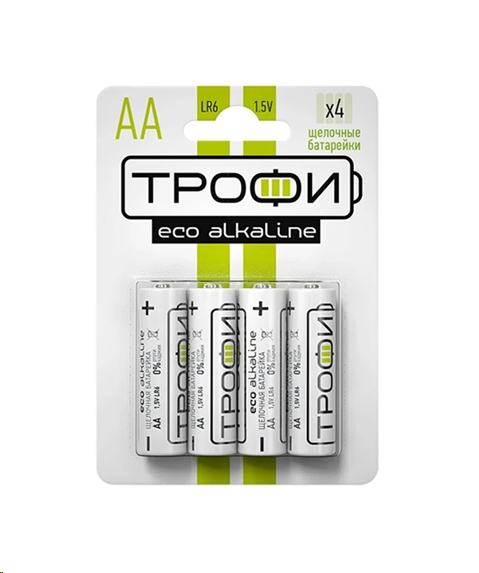 Комплект батареек Трофи LR6-4BL ECO (Б0017046) Комплект батареек Трофи LR6-4BL ECO (Б0017046)