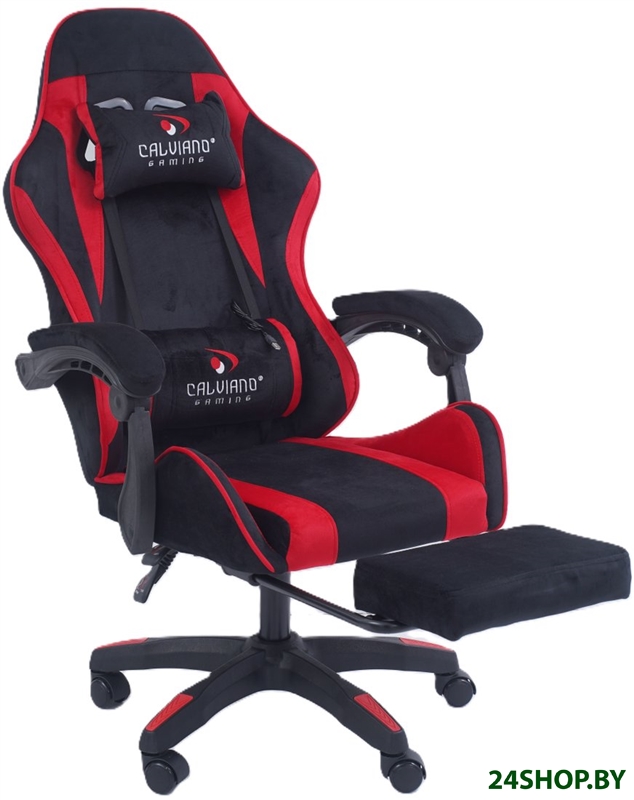 Игровое (геймерское) кресло Calviano 1584 (велюр, черный/красный) Игровое (геймерское) кресло Calviano 1584 (велюр, черный/красный)