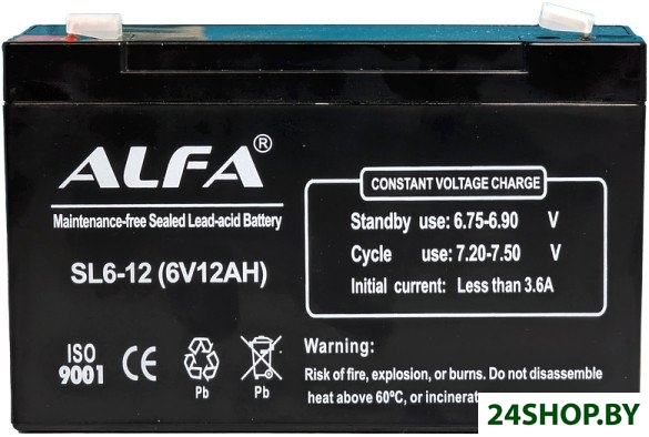 Аккумулятор для ИБП ALFA SL6-12 (6V-12Ah) Аккумулятор для ИБП ALFA SL6-12 (6V-12Ah)