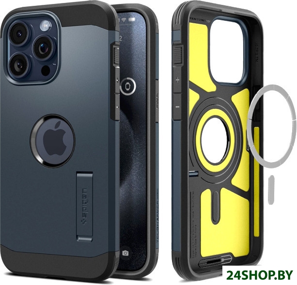 Чехол для телефона Spigen Tough Armor (MagFit) для iPhone 15 Pro ACS06734 (темно-синий) Чехол для телефона Spigen Tough Armor (MagFit) для iPhone 15 Pro ACS06734 (темно-синий)
