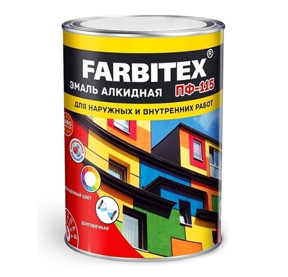 Эмаль Farbitex ПФ-115 800 г (голубой) Эмаль Farbitex ПФ-115 800 г (голубой)