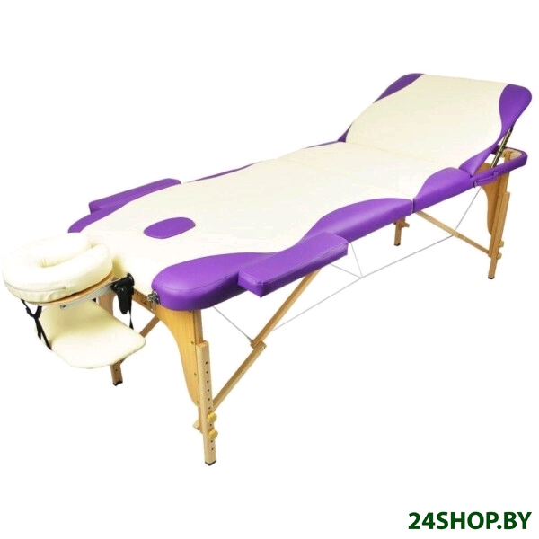 Массажный стол Atlas Sport 70 см складной 3-с (кремово-фиолетовый, деревянный) Массажный стол Atlas Sport 70 см складной 3-с (кремово-фиолетовый, деревянный)