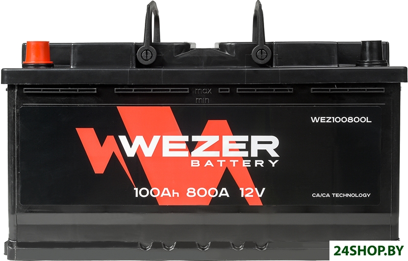Автомобильный аккумулятор Wezer WEZ100800L (100 А·ч) Автомобильный аккумулятор Wezer WEZ100800L (100 А·ч)